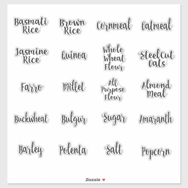 Whole Grains pantry storage canister Sticker (Sheet)