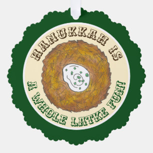 Whole Latke (Lotta) Fun Hanukkah Holiday Food Ornament Card