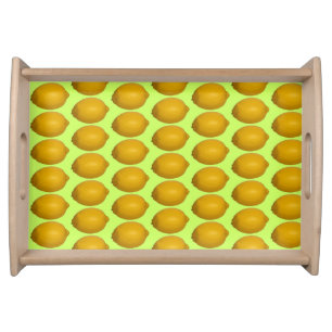 Whole lemons citrus fruit pattern serving tray