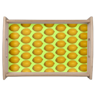 Whole lemons citrus fruit pattern serving tray