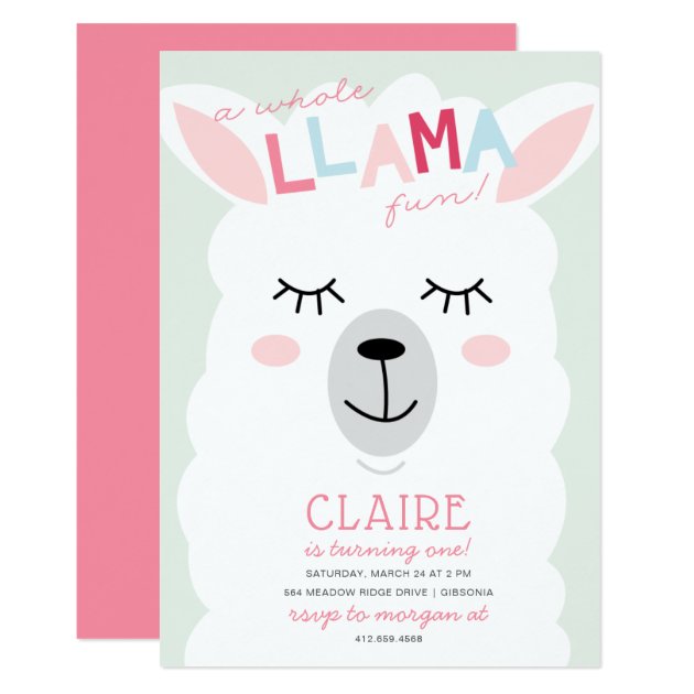 Whole Llama Fun Alpace Birthday Invitation
