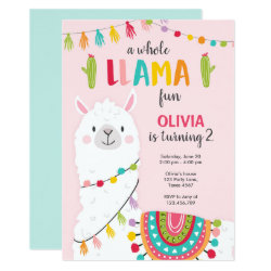 Whole llama fun birthday invitation Alpace Fiesta