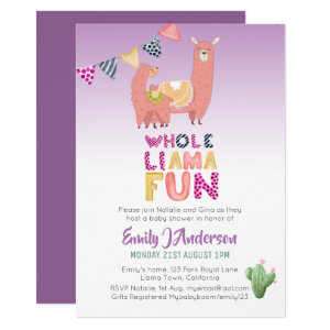 Whole Llama Fun Mama Baby Love Fiesta Cacti Invitation