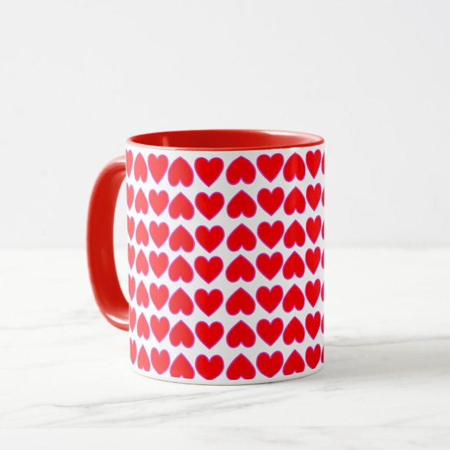 Whole Lotta Love Romantic Red Hearts Galore Mug (Front Left)