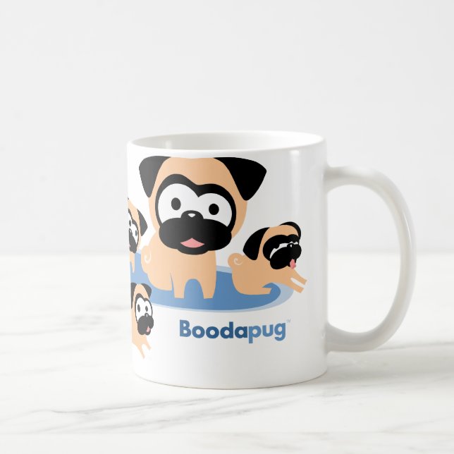 Whole Lotta Pugs (blue) Coffee Mug (Right)