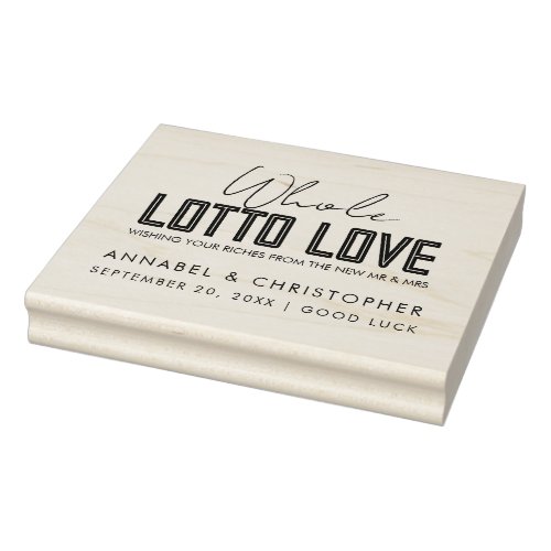 whole lotto love Lottery Ticket Wedding favor Rubber Stamp