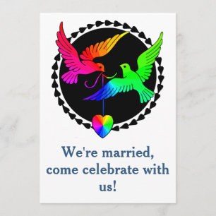 Whole of the Rainbow Dove Gay Reception Invitation
