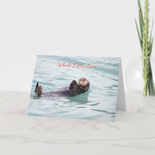 Whole Otta Love floating otter Christmas card