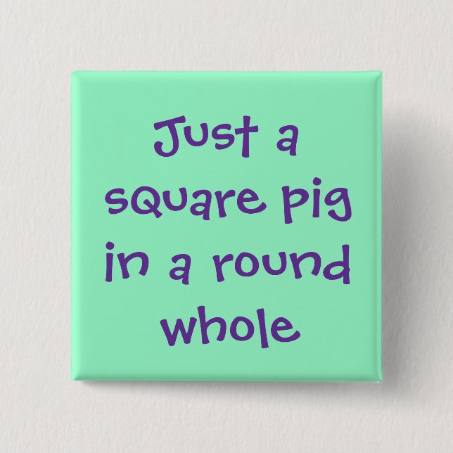 Whole Pig Square Pinback Button (Front)