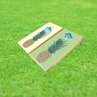Whole Ripe Pineapple Painting Cornhole Set