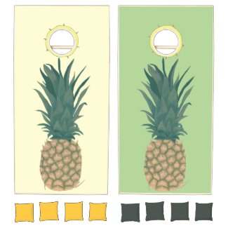 Whole Ripe Pineapple Painting Cornhole Set
