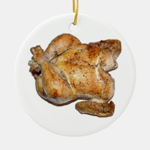 Whole Roast Chicken Ceramic Ornament