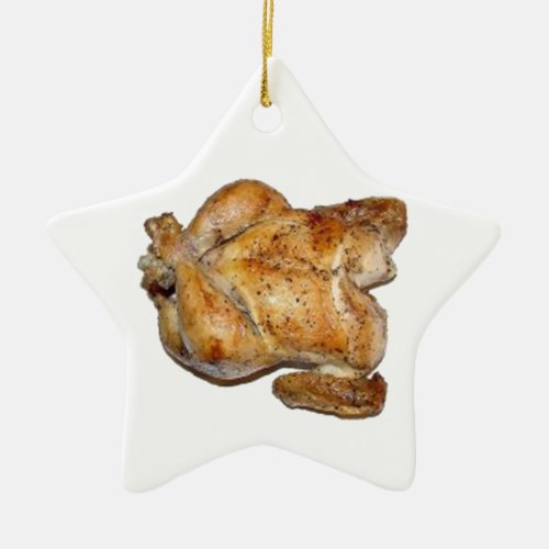 Whole Roast Chicken Ceramic Ornament