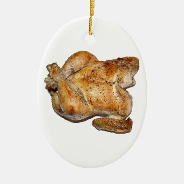 Whole Roast Chicken Ceramic Ornament (Front)