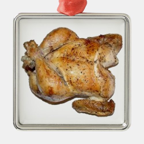 Whole Roast Chicken Metal Ornament