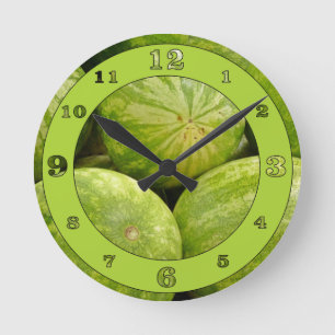 Whole Watermelons Numbered Round Clock