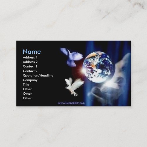 Whole World in His Hand Business Card Photo Art