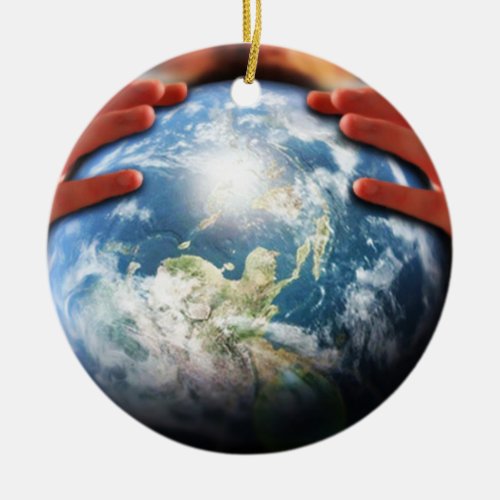 Whole World in His Hands Ceramic Ornament