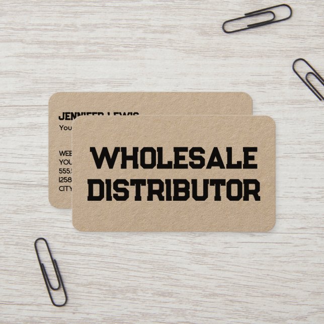 Wholesale Distributor Kraft Business Card (Front/Back In Situ)