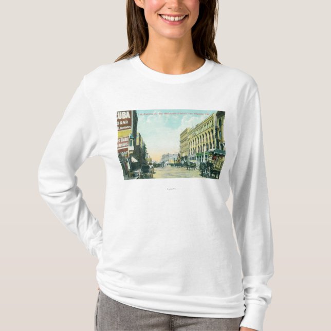 Wholesale District Scene on Los Angeles Street T-Shirt (Front)