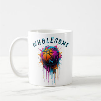 Wholesome Basketball Rainbow Paint Drip Sport Grap Coffee Mug
