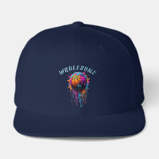Wholesome Basketball Rainbow Paint Drip Sport Grap Visor