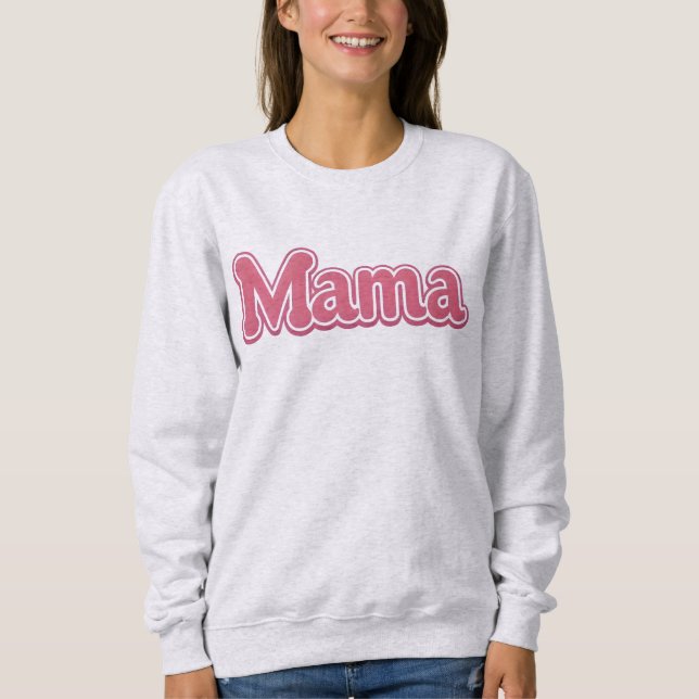 Wholesome MAMA Pink Sweatshirt, Mom Life Jumper, Sweatshirt (Front)