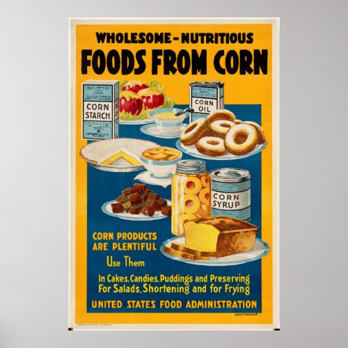 Wholesome Nutritious Foods From Corn Poster