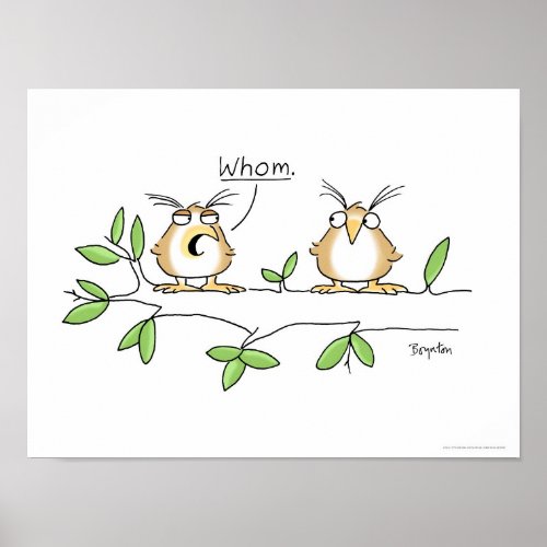 WHOM OWL poster by Sandra Boynton