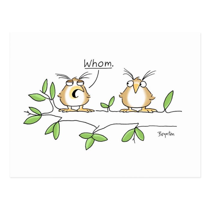 WHOM postcard by Sandra Boynton Zazzle