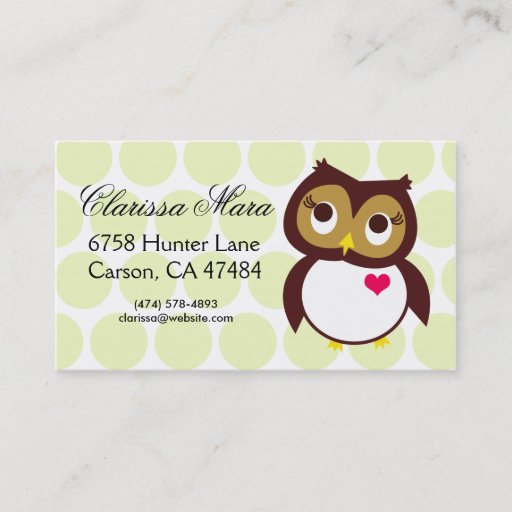Customizable Whoo Loves You Business Card