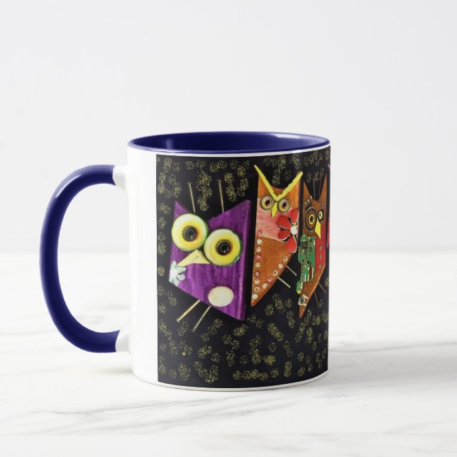 Whoooooooo needs coffee? two-tone mug (Left)