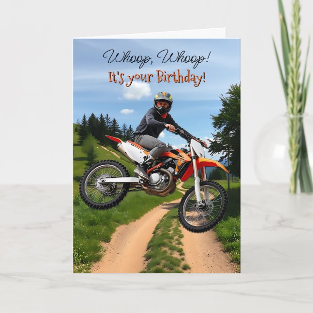 Whoop, it's your Birthday | Motocross Themed   Card (Front)