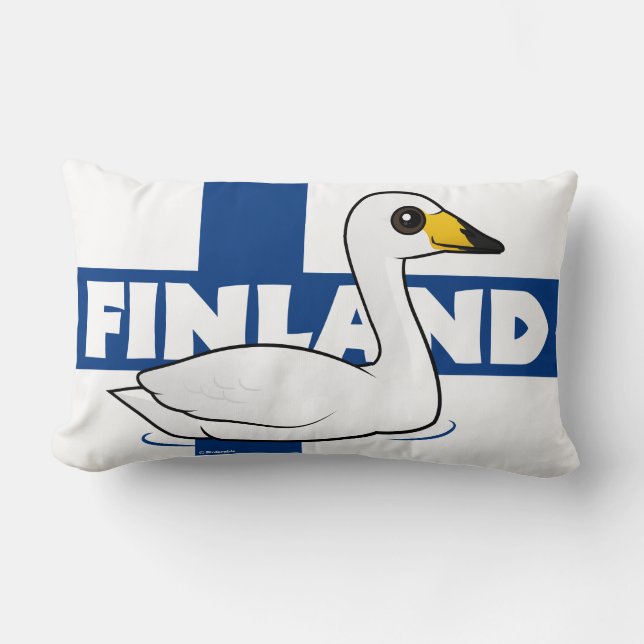 Whooper Swan of Finland Lumbar Pillow (Front)
