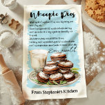 Whoopie Pies Recipe Personalized Kitchen Towel<br><div class="desc">Bring a touch of sweetness to your kitchen with this personalized Whoopie Pies Recipe kitchen towel. Featuring the classic whoopie pie recipe,  this towel is both functional and decorative. Customize with your name or message,  making it an ideal gift for whoopie pie lovers and baking enthusiasts alike.</div>