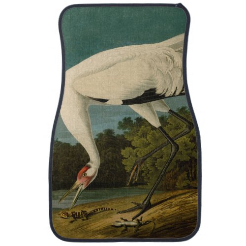 Whooping Crane Audubon Bird Painting Car Floor Mat