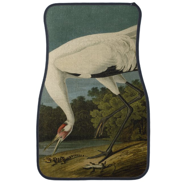 Whooping Crane Audubon Bird Painting Car Floor Mat (Front)