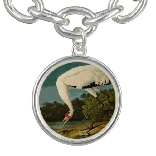 Whooping Crane Audubon Bird Painting Charm Bracelet