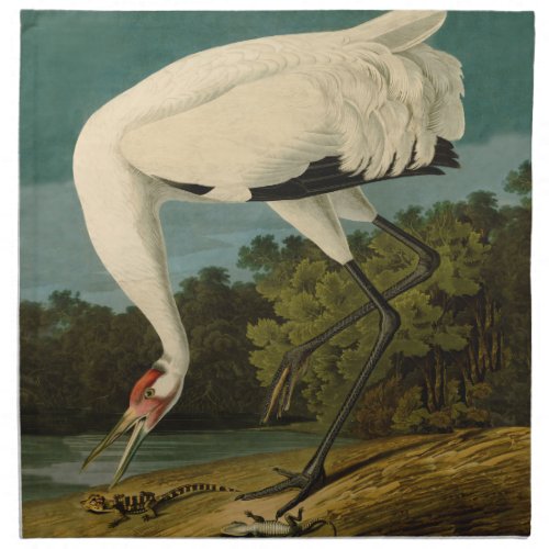 Whooping Crane Audubon Bird Painting Cloth Napkin