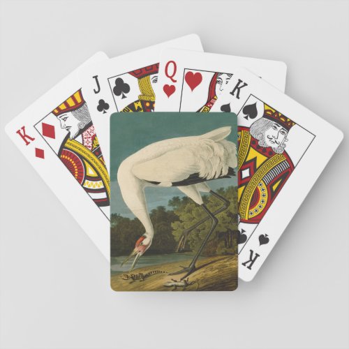 Whooping Crane Audubon Bird Painting Poker Cards