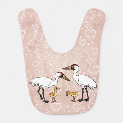 Whooping Crane Family Baby Bib