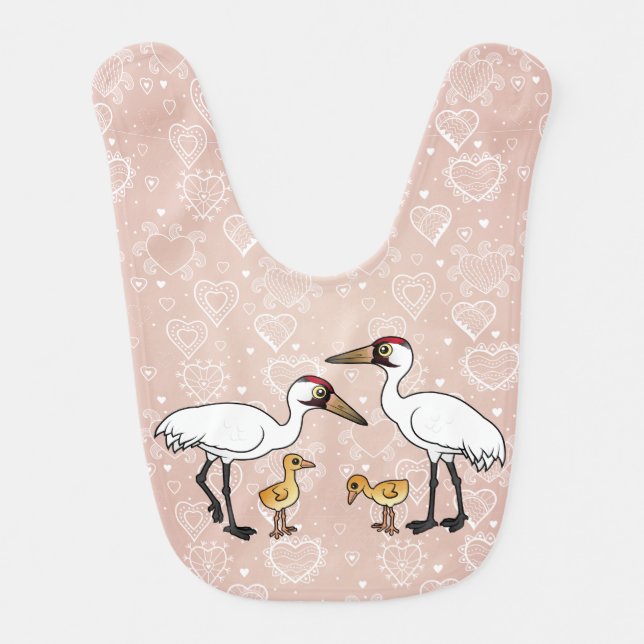 Whooping Crane Family Baby Bib (Front)