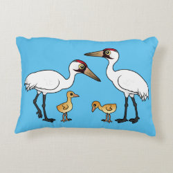 Whooping Crane Family Brushed Polyester Accent Pillow
