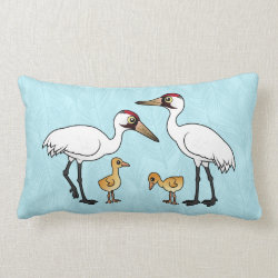 Whooping Crane Family Throw Pillow Lumbar 13