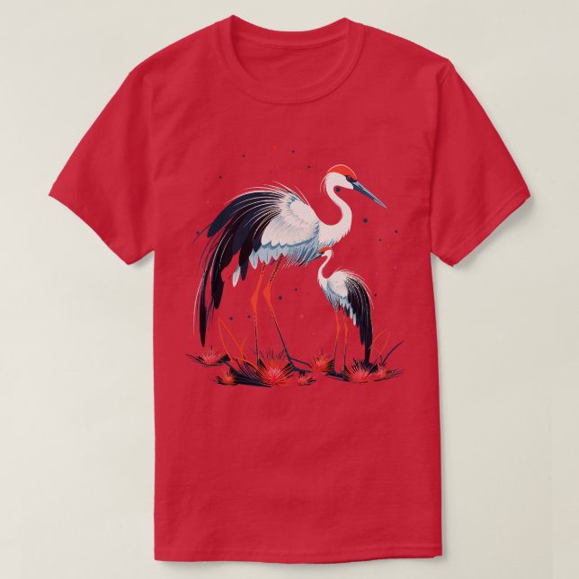Whooping Crane Mothers Day T-Shirt (Design Front)