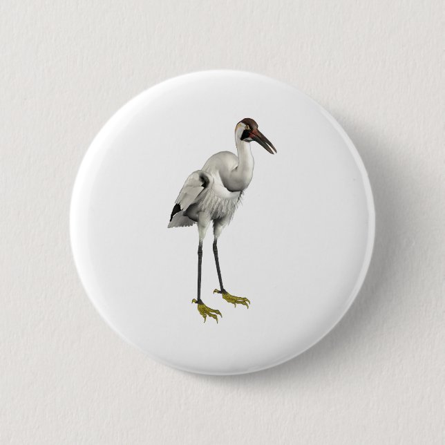 Whooping Crane Pinback Button (Front)