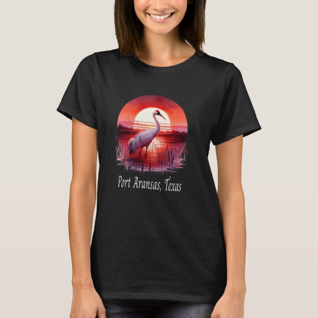 Whooping Crane Season Port Aransas Texas Birding E T-Shirt (Front)