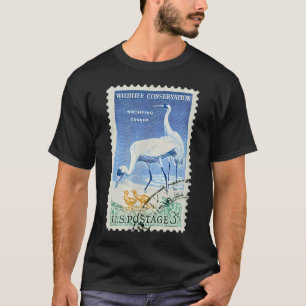 Whooping Crane Vintage Stamp Whooping Crane T-Shirt