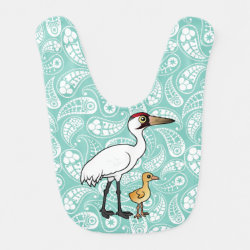 Whooping Crane with Chick Baby Bib