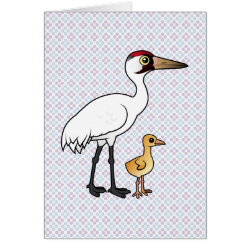 Whooping Crane with Chick Note Card